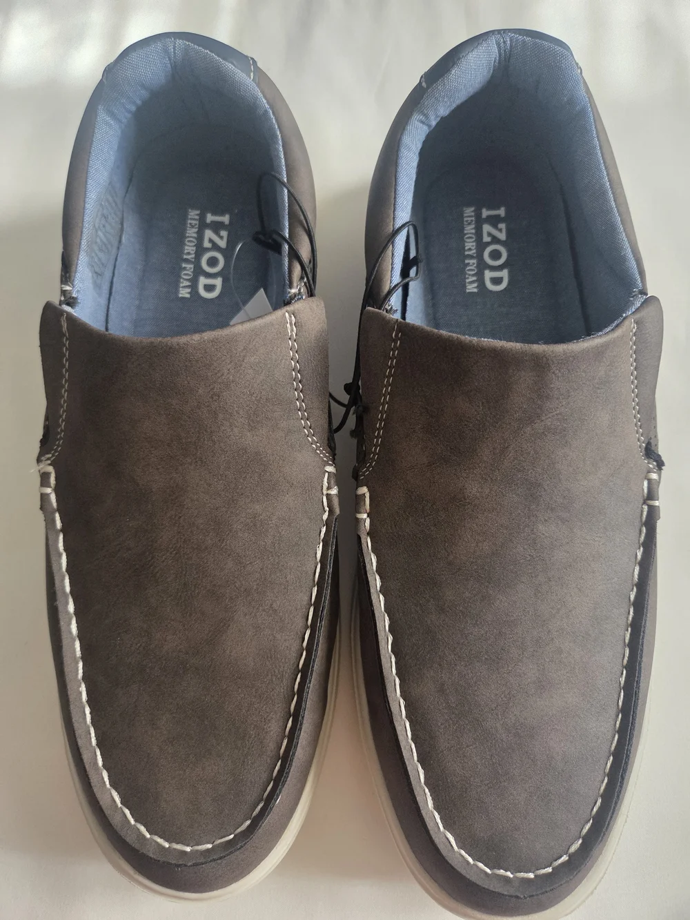 IZOD Men's Brown Slip-On Memory Foam Casual Loafers